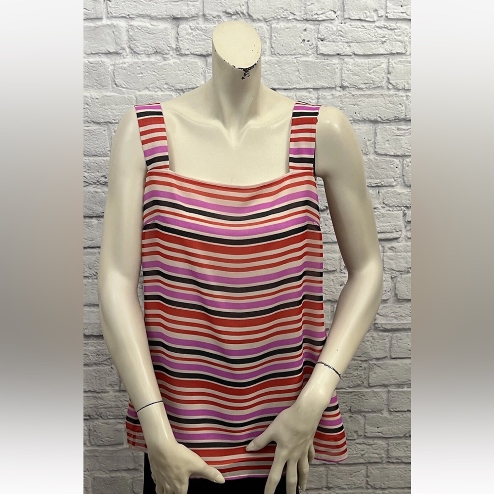 CABI MULTI COLOR STRIPED SLEEVELESS TOP SIZE S